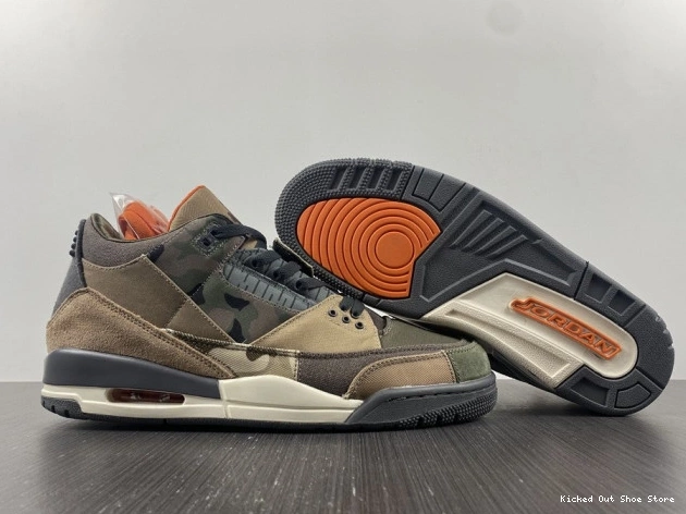 Kicked Out Shoe Store Retro Patchwork Camo Air Jordan DO1830-200 3 0819